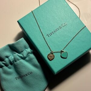 Tiffany & Co. Silver Necklace with Blue Heart Charm